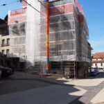 Echafaudage ville Fribourg Cathedrale