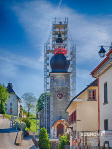Echafaudages clocher Vaulruz Fribourg