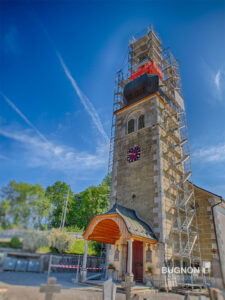 Echafaudages clocher Vaulruz Fribourg