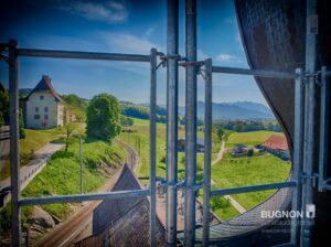 Echafaudages clocher Vaulruz Fribourg