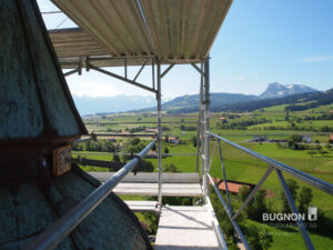Echafaudages clocher Vaulruz Fribourg