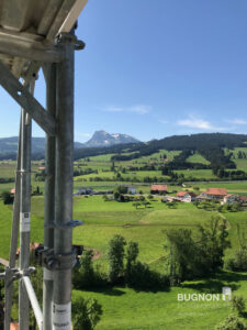 Echafaudages clocher Vaulruz Fribourg