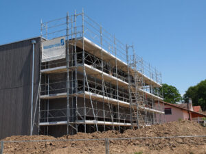 Echafaudage contruction logement Méziières