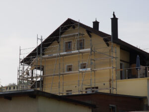Echafaudages assainissement maison Cousset