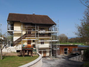 Echafaudages assainissement maison Cousset