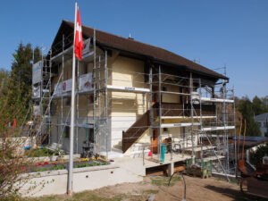 Echafaudages assainissement maison Cousset