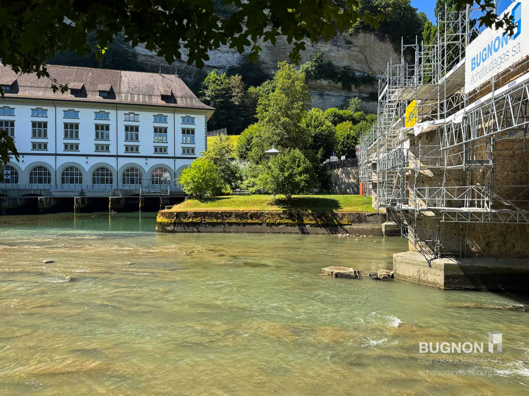 Chantier assainissement pont milieu