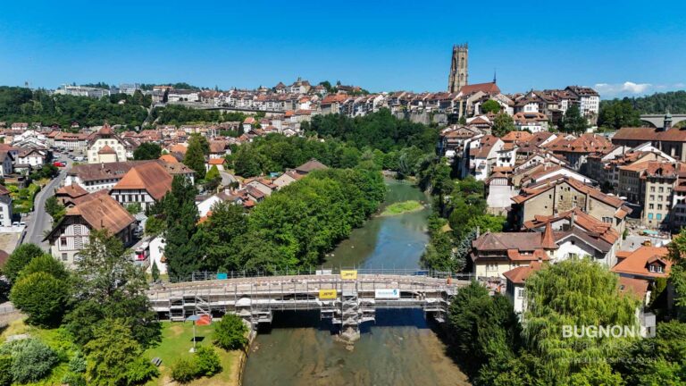Chantier du pontdu Milieu sur la Sarine