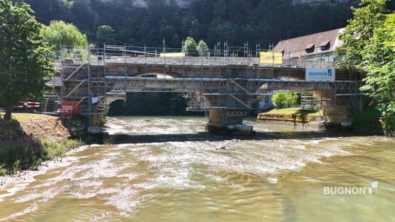 Travaux du Pont du Milieu à Fribourg